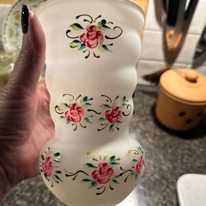 Vintage frost glass hand painted